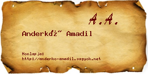 Anderkó Amadil névjegykártya